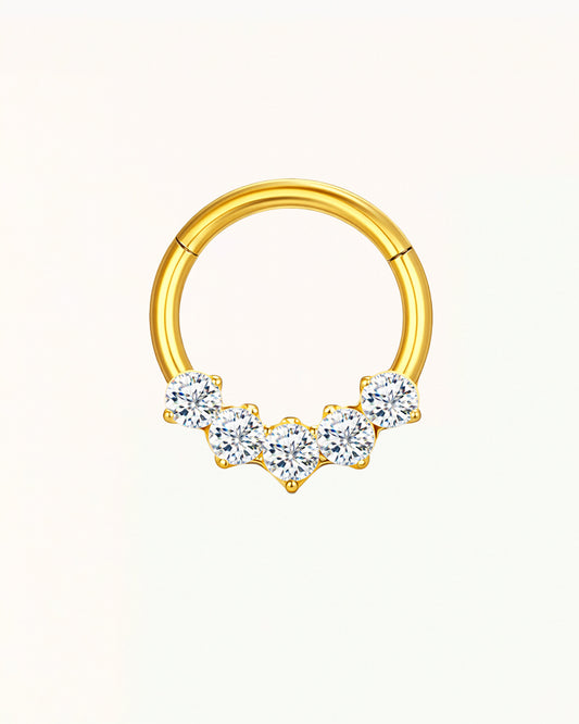Titanium Daith Piercing met Kristallen - Keira