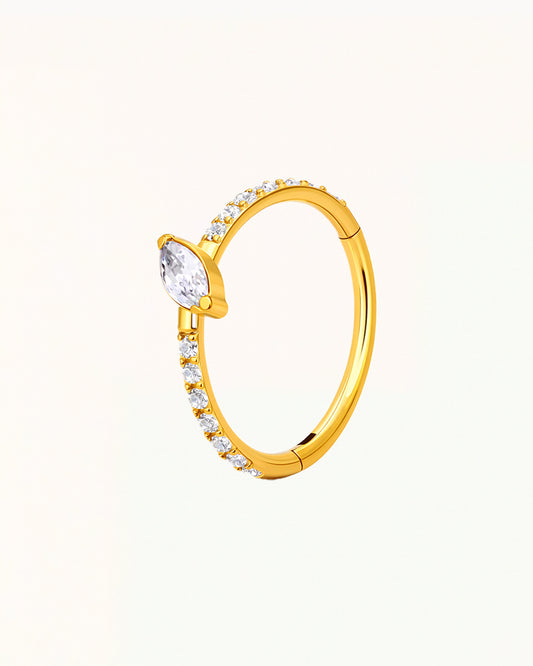 Titanium Marquise Kristal Ring Piercing - Lani