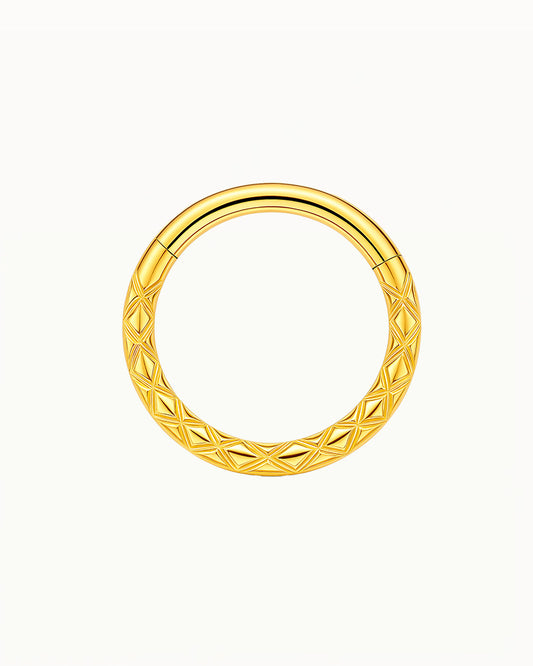 Titanium Geometric Engraved Piercing - Quinn