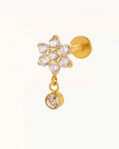 Titanium Bloem Piercing met Hanger - Selin