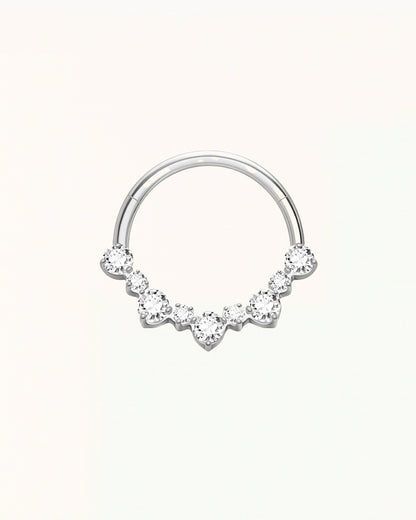 Titanium Daith Piercing met Waaier van Stenen - Stella